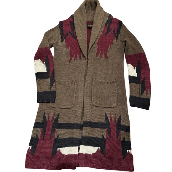 Shyanne Sweaters - Shyanne Tribal Duster Cardigan with Cozy Shawl Collar